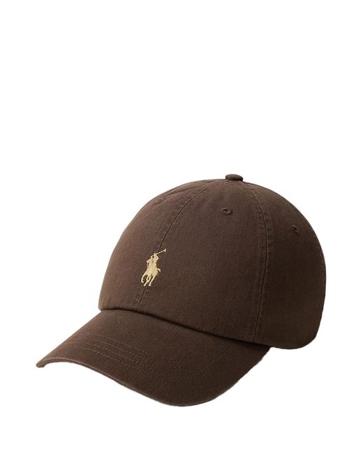 Ralph Lauren Brown Cotton Chino Ball Cap for men
