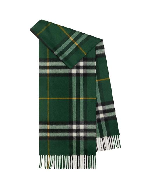 Burberry Green Check Cashmere Scarf D for men
