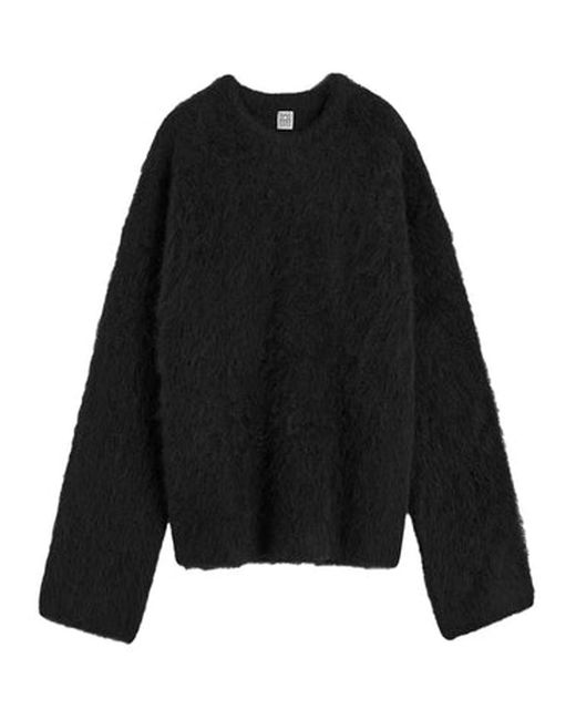 Totême Black Boxy Alpaca Jumper