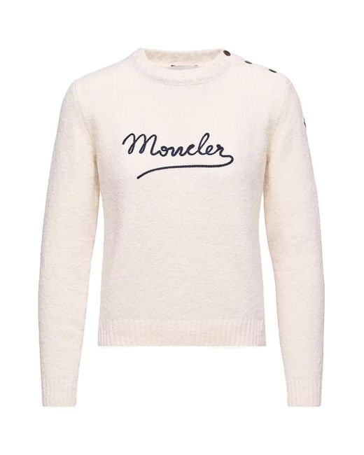 Moncler White Girocollo Jumper