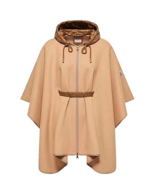Moncler Natural Padded Wool Cape