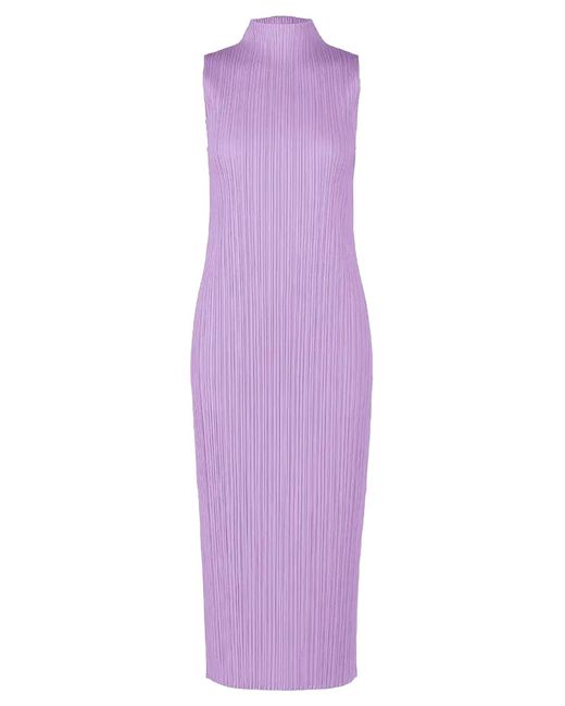 Issey Miyake Purple Pleats Please Dress L