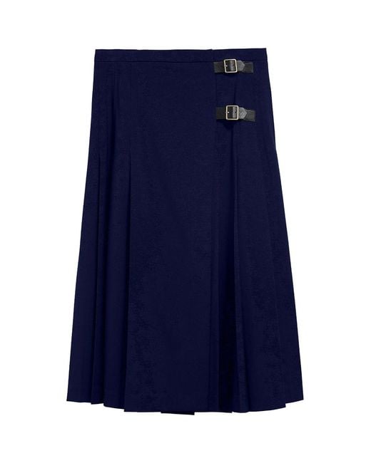 Barbour Blue Delilah Skirt Midi Dark