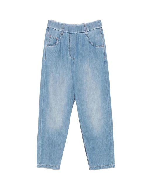 Brunello Cucinelli Blue Five-Pocket Trousers L