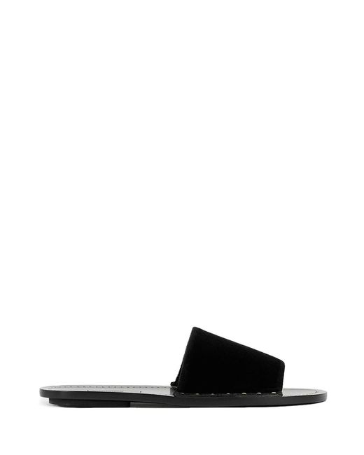 Totême Black Studded Velvet Slides