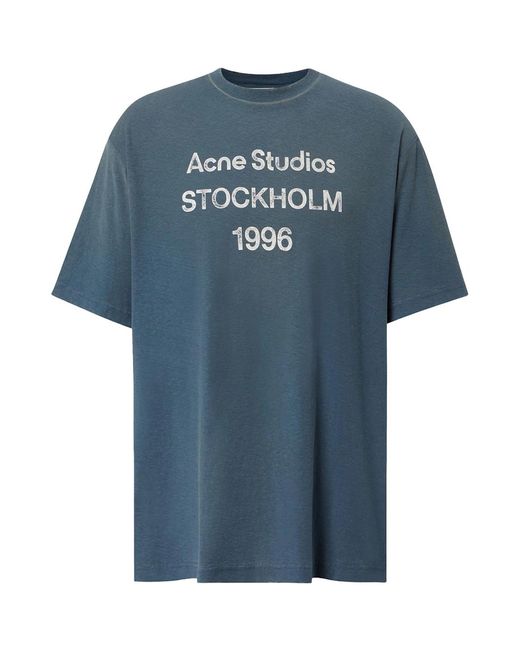 Acne Blue 1996 Logo T-Shirt Deep for men