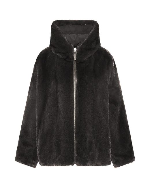 Yves Salomon Black Reversible Parka Mink Mahogany