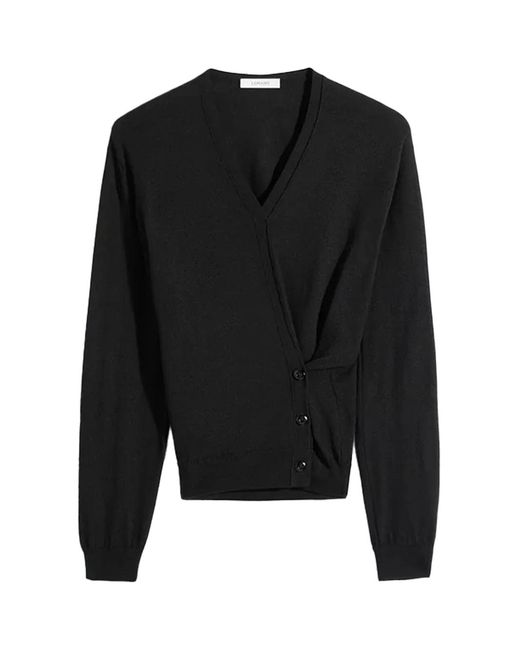 Lemaire Black Twisted V Neck Jumper