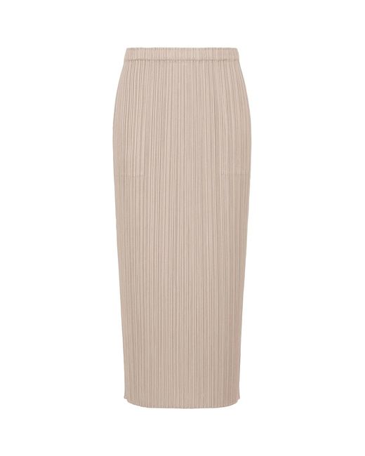 Issey Miyake White Pleats Please Basics Skirt Greige