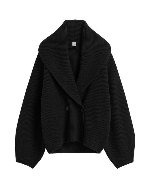 Totême Black Shawl-Lapel Cardigan