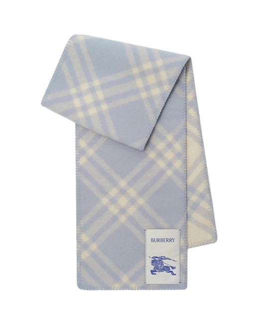 Burberry Gray Wool Check Scarf Dive for men