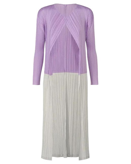 Issey Miyake Purple Pleats Please Swing Coat L