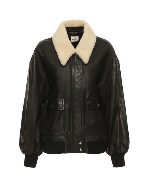 Khaite Black Shellar Leather Jacket