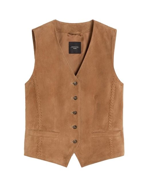 Weekend by Maxmara Brown Suede Waistcoat