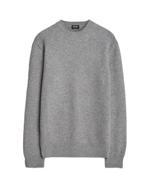 Zegna Gray Oasi Cashmere Sweater for men