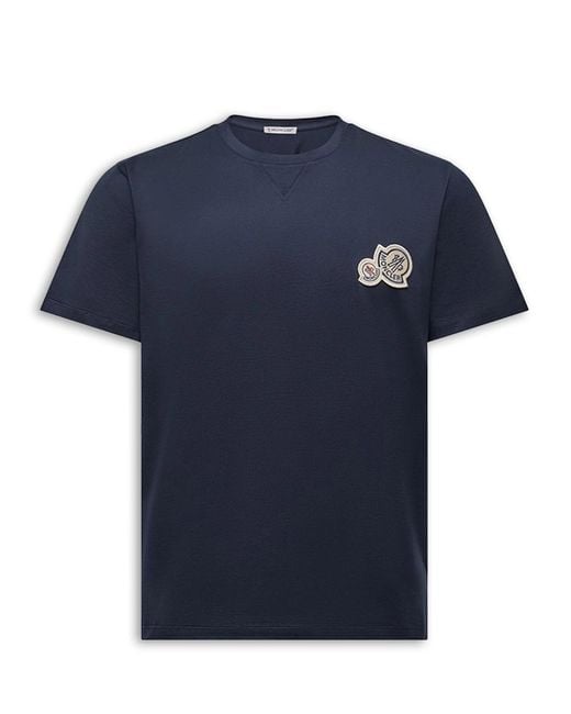 Moncler Blue Logo Patch T-Shirt for men