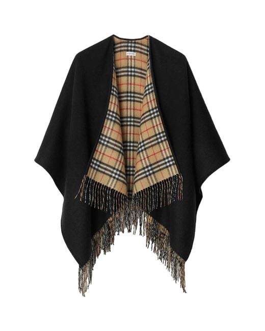 Burberry Black Woo Cape Reversible