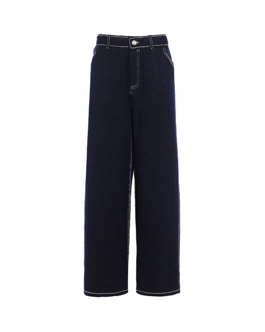 Barrie Blue Cashmere Cotton Denim Trousers