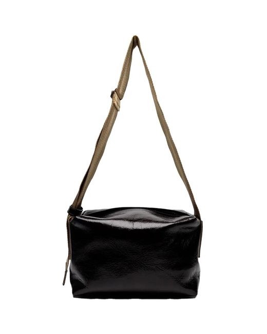 Uma Wang Black Medium Shoulder Bag Wine Mustard