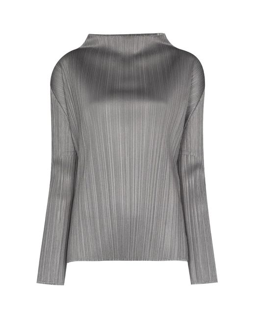 Issey Miyake Gray Pleats Please Top