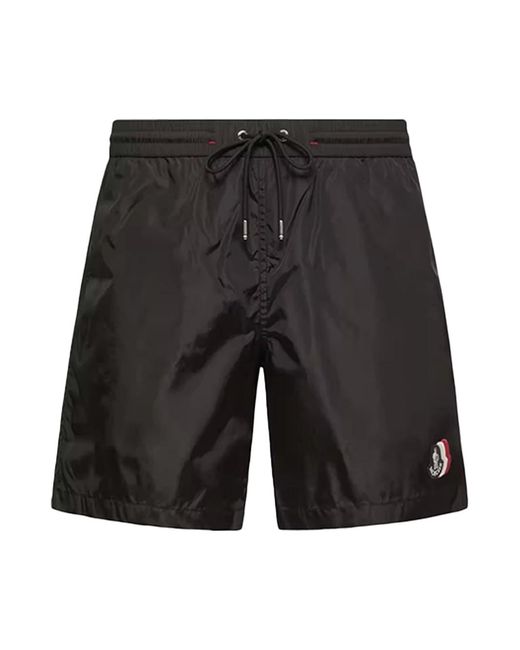 Moncler Gray Logo Swim Shorts for men