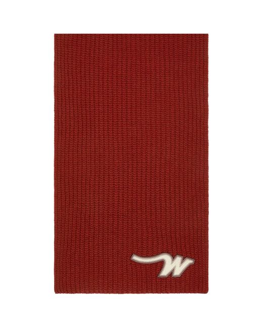 Weekend by Maxmara Red Bardies Wool Scarf Cherry for men