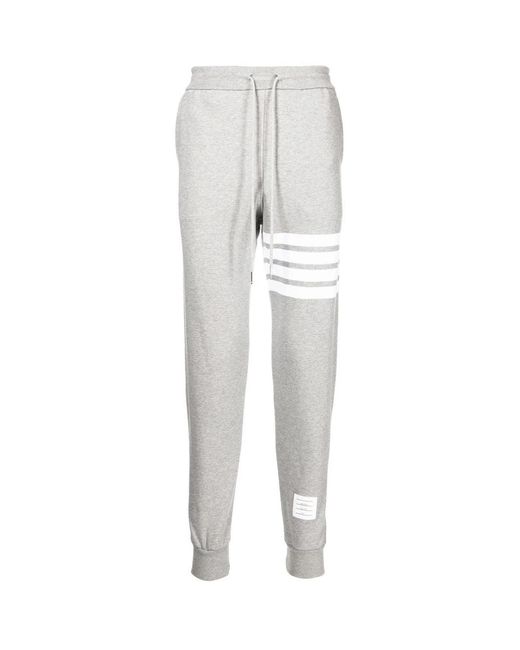 Thom Browne Gray "4-Bar" Joggers for men