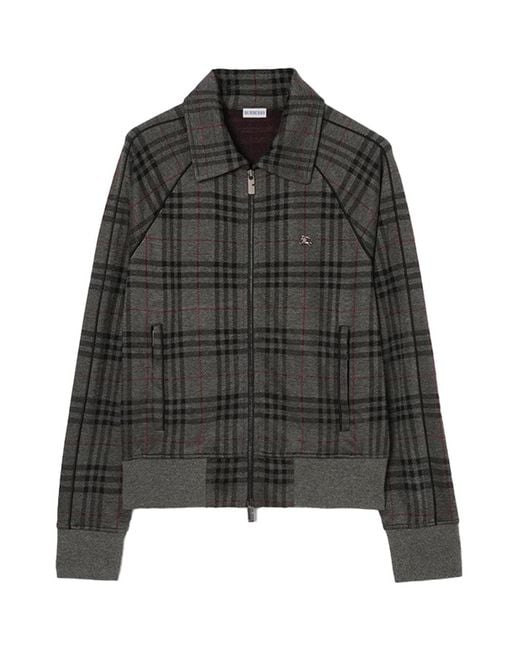 Burberry Black Check Track Jacket for men