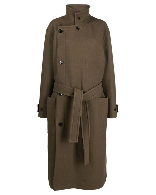 Lemaire Natural Wrap Coat Dark Squirrel