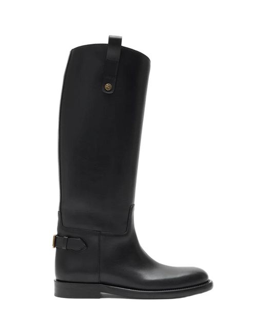 Burberry Black Leather Cavalier Boots