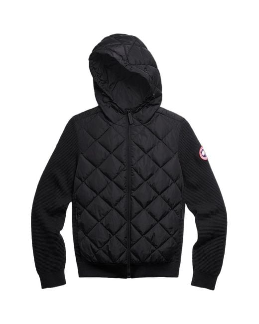 Canada Goose Blue Hybridge Quilted Knit Hoodie
