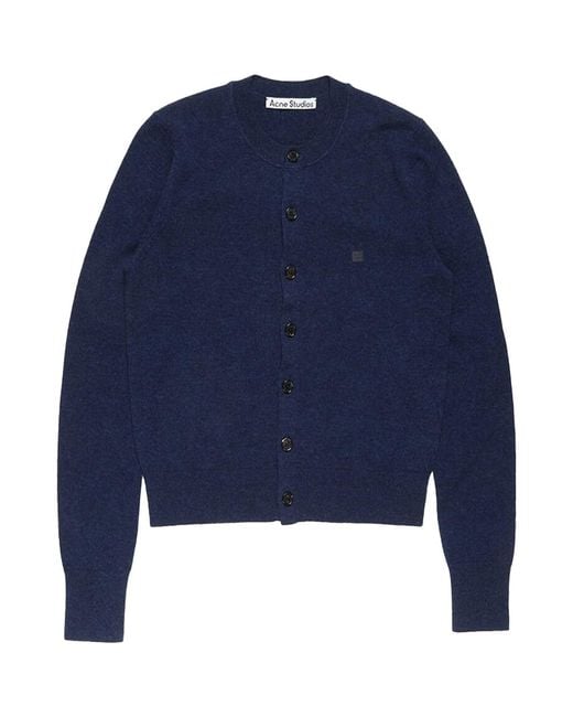 Acne Blue Fitted Cardigan Melange