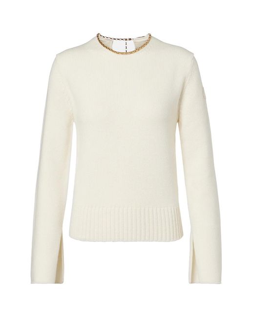 Moncler White Knit Top Chain Off