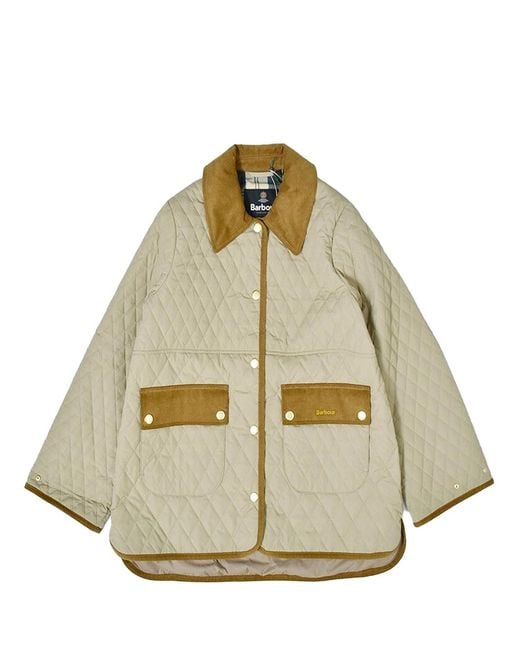 Barbour Natural Whickham Quilted Jacket L Trench Ancient