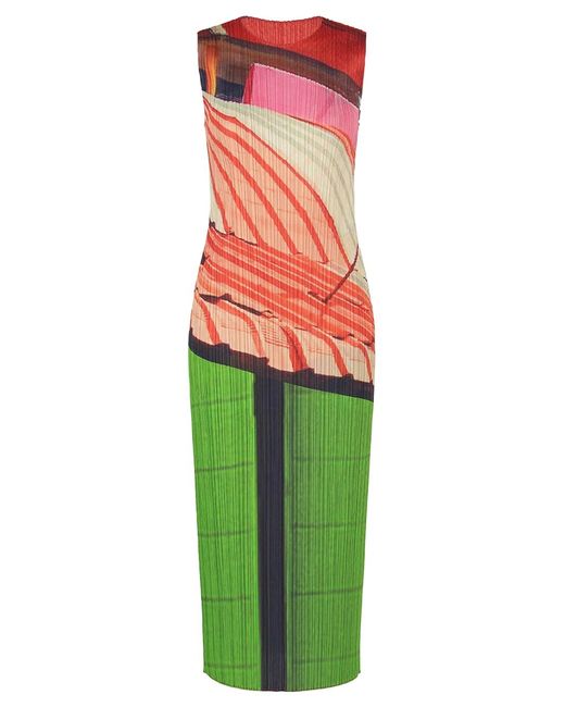 Issey Miyake Green Pleats Please Dress