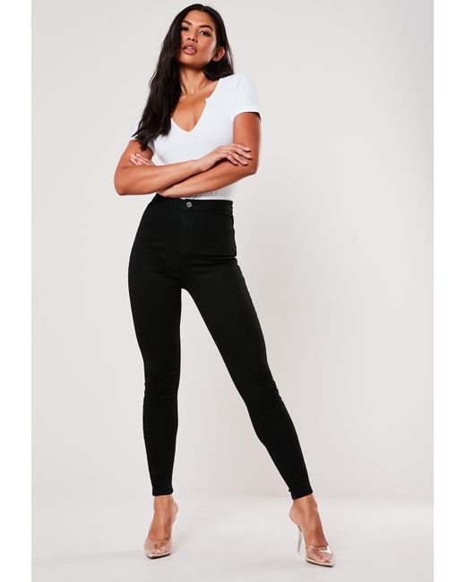 petite black high waisted skinny jeans