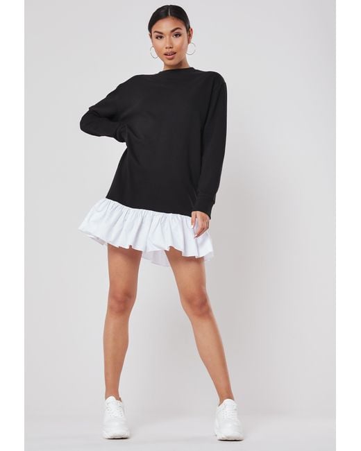 frill hem sweater dress