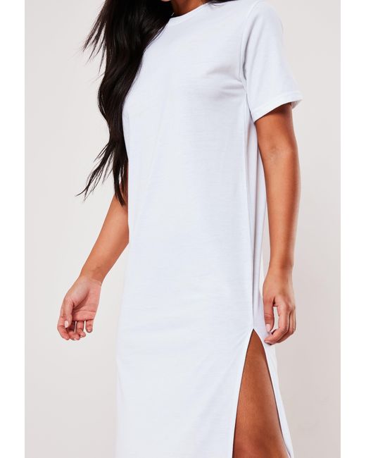 white midi t shirt dress