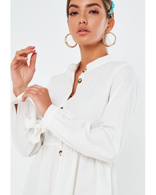 white smock shirt dress