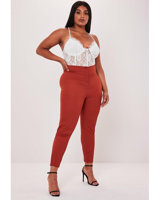 plus size cigarette trousers