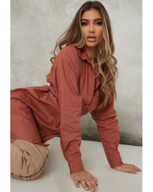 robe chemise rose poudré