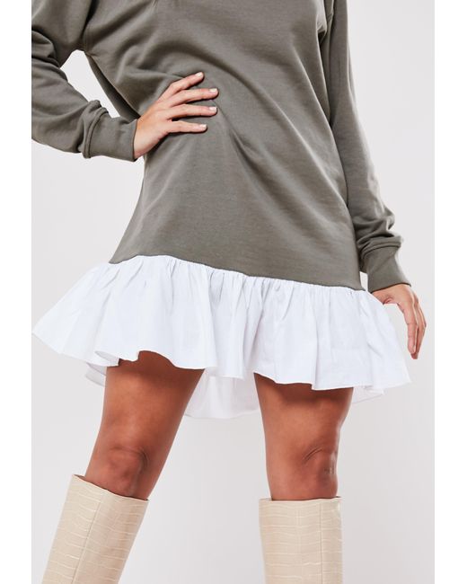 frill hem sweater dress