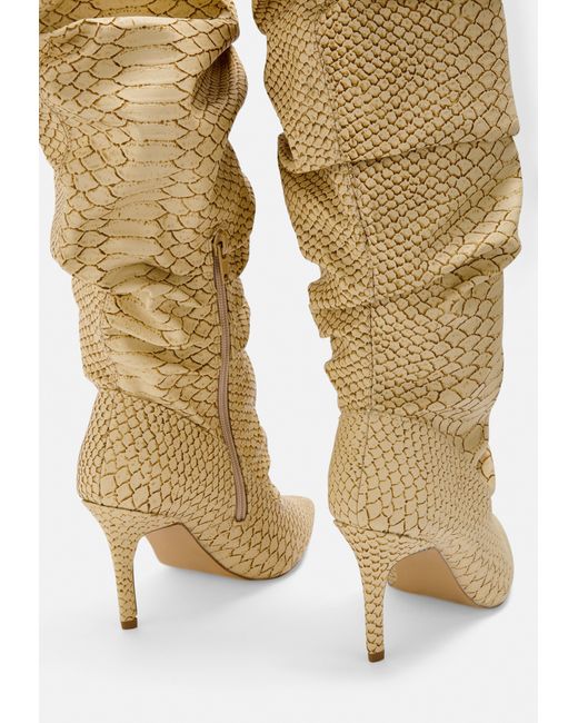 ruched pointed toe boots