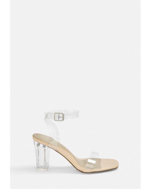 clear mid block heels