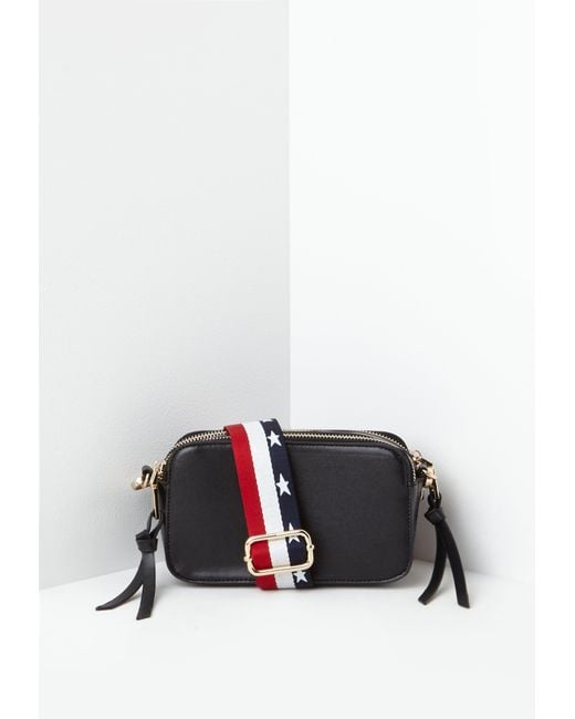 Missguided Black Guitar Strap Cross Body Bag in Black | Lyst