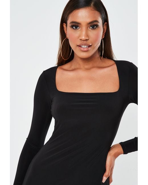 black slinky mini dress