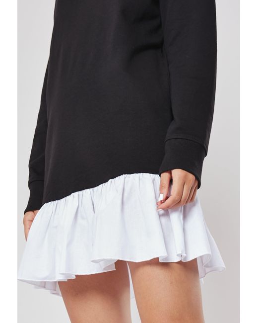 frill hem sweater dress