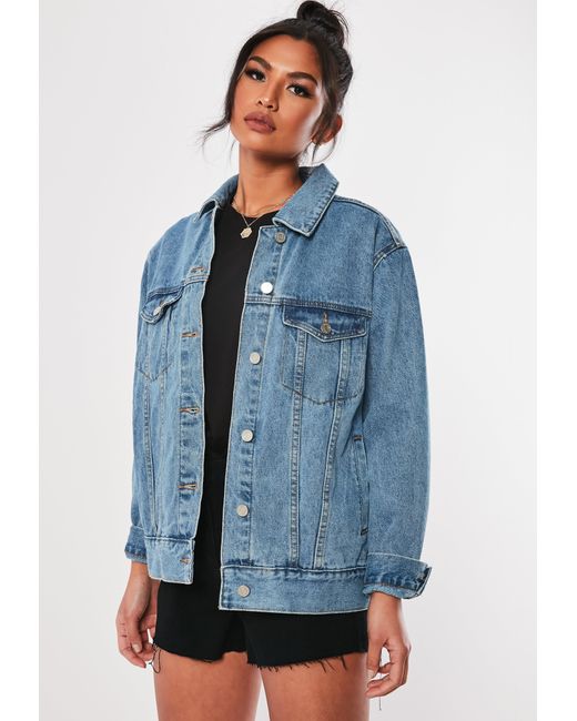 blue oversized denim jacket