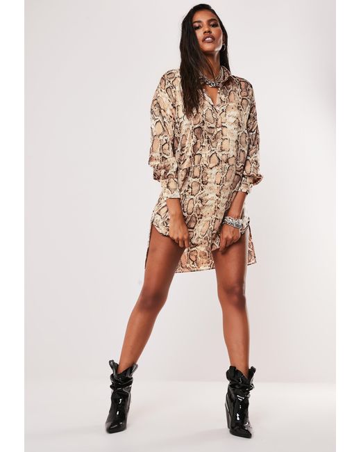 brown satin shirt dress