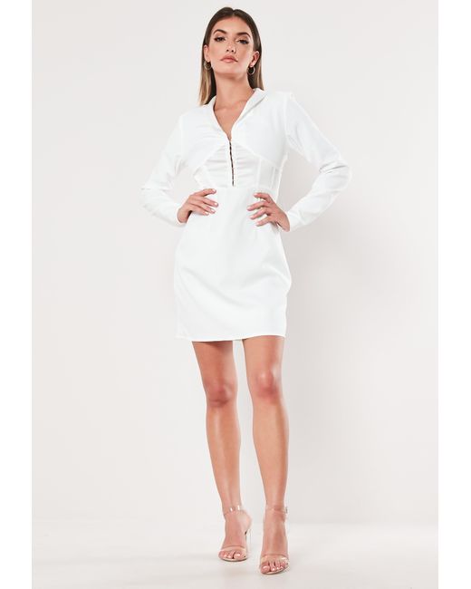 white hook and eye dress